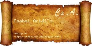 Csabai Arián névjegykártya